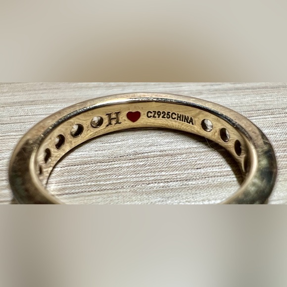 Designer Hidalgo Gold Plated Channel-Set Cubic Zirconia Eternity Band Ring - Picture 4 of 7